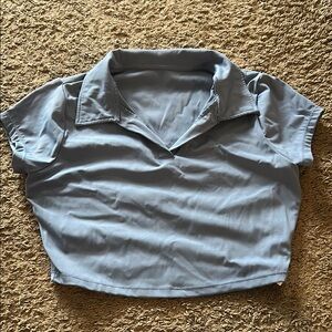 Women's Blue Collared Top